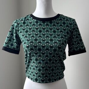 Zara Green Geometric Crop Top